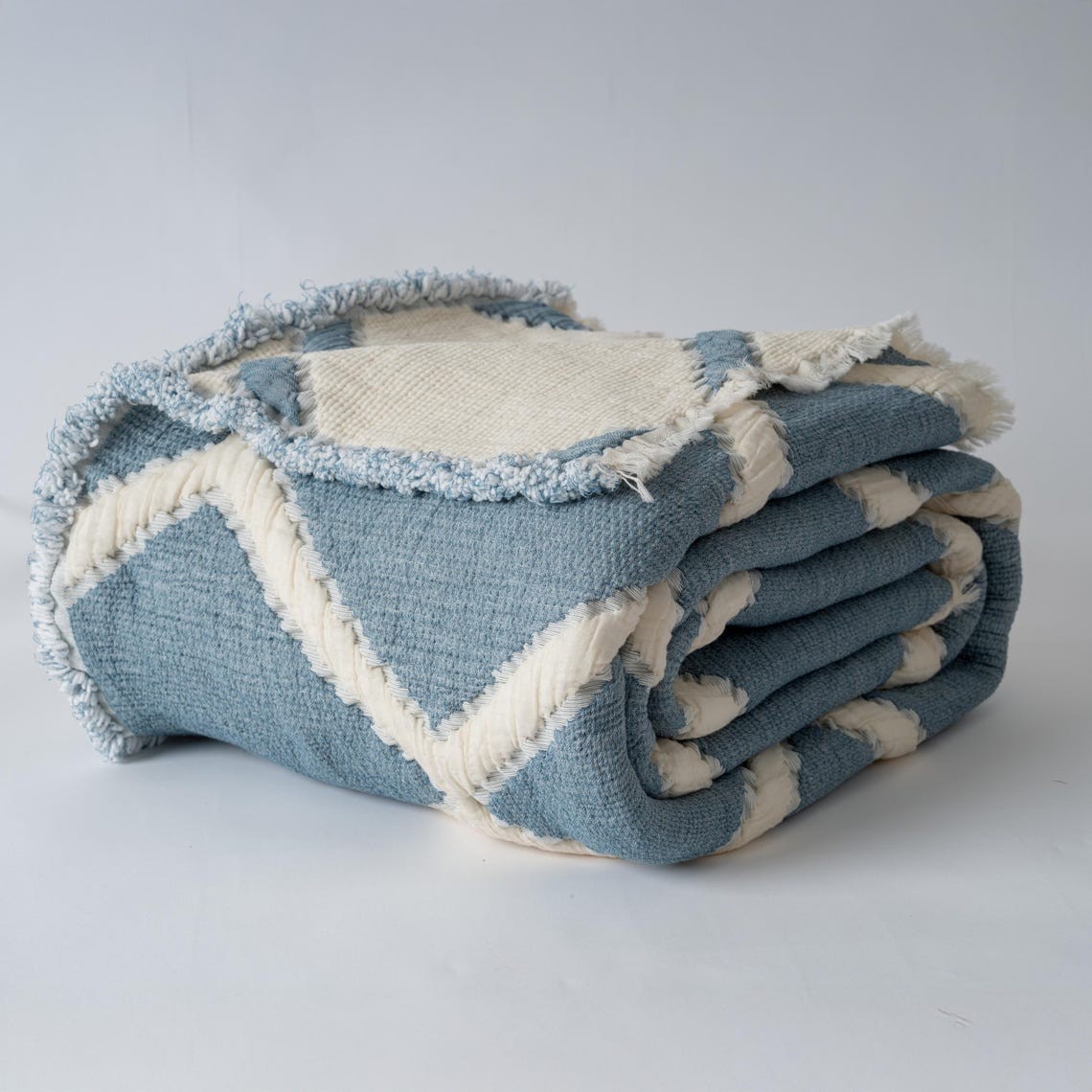 Thick Muslin Quilt Petrol Blue Turkish Cotton Comforter gallery