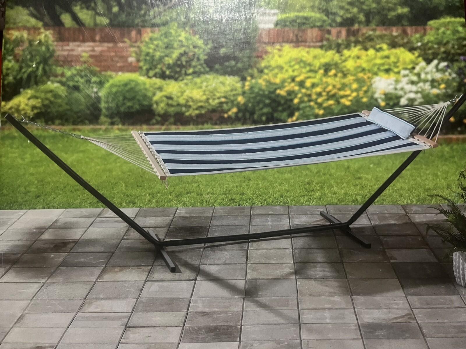 1 Person Weather Resistant Poly Rope And Fabric Hammock With Stand gallery