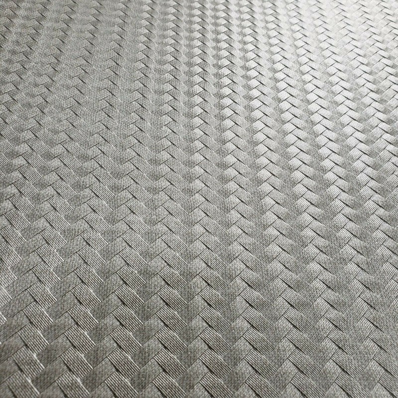 Lamborghini 3-D wicker bamboo pattern Silver Gray Metallic textured Wallpaper 3D gallery