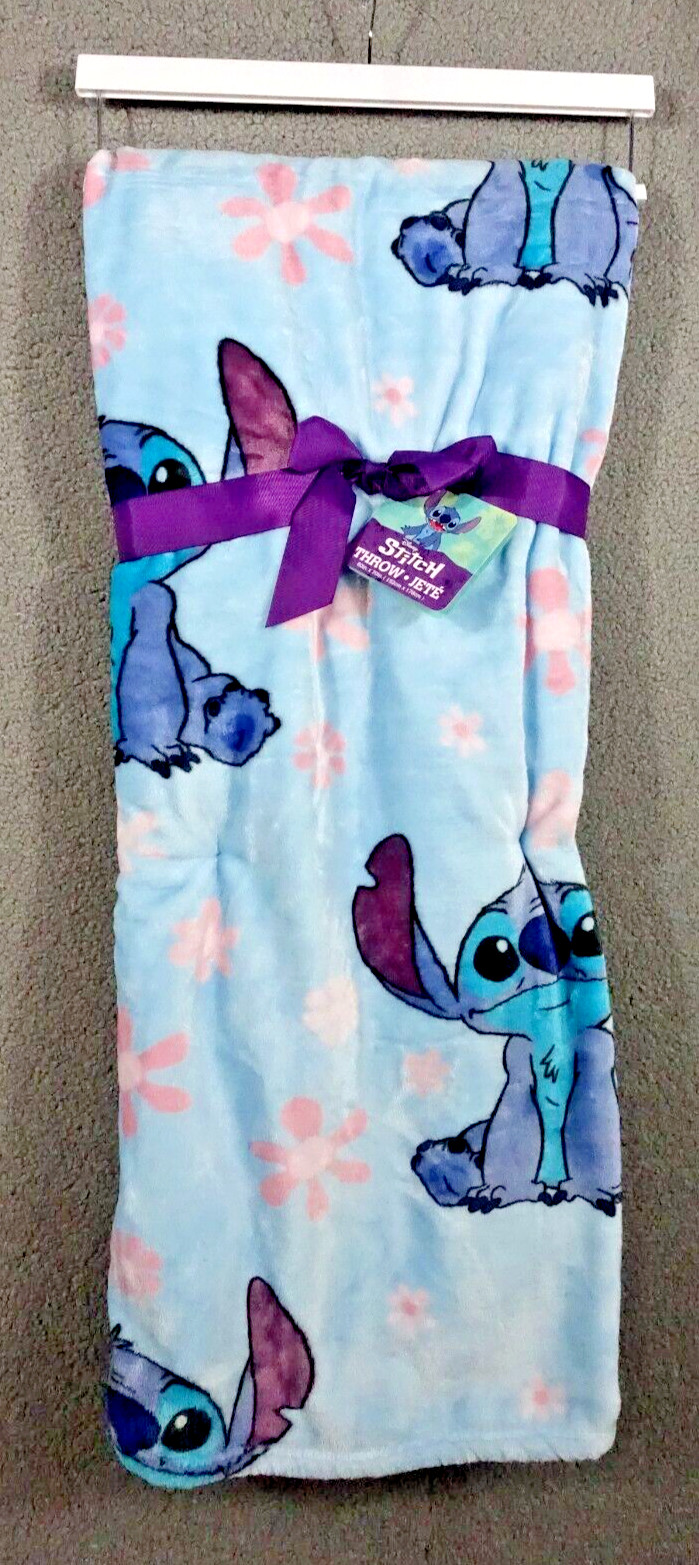 Disney Stitch Plush Throw Blanket Super Soft Light Blue 60x70 inches Washable gallery
