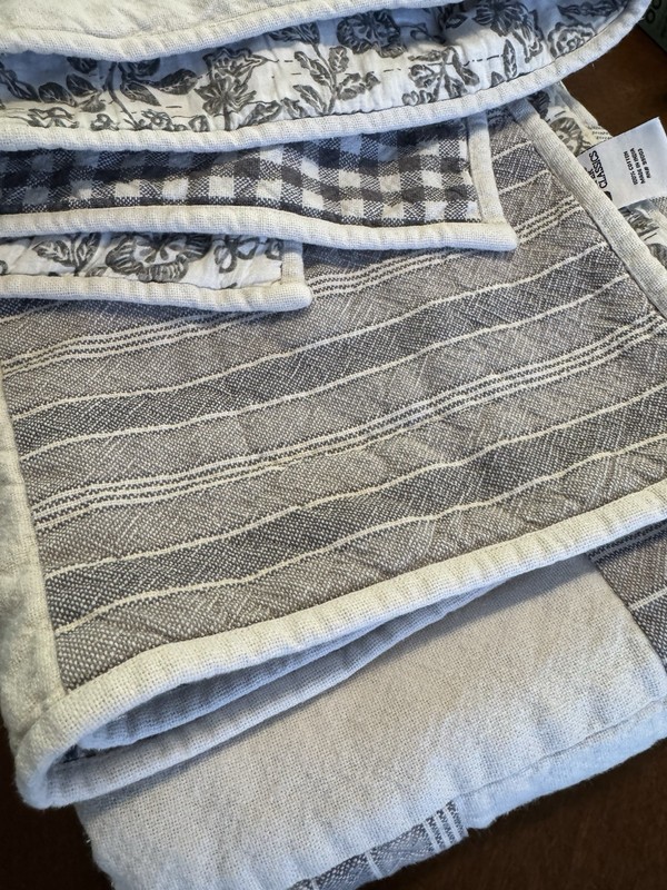 Piper Classics Gray White Patchwork ALL COTTON Throw 56" x 48" Farmhouse HTF gallery