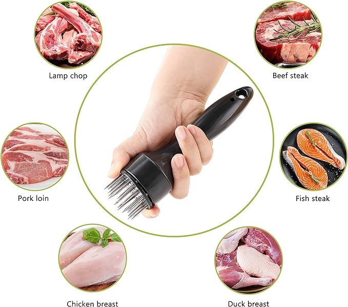 Meat Tenderizer Tool 21Needles Stainless Steel for Tenderizing Kitchen Tool USA gallery