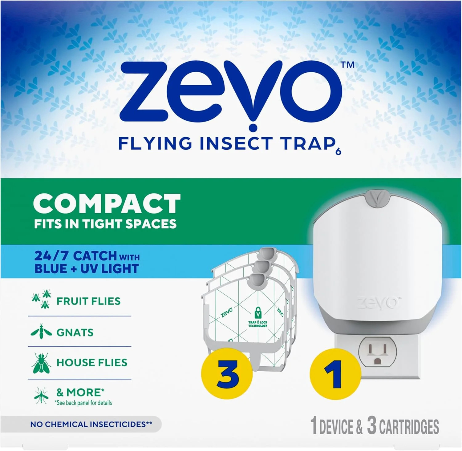 Zevo Compact Flying Insect Trap Kit with Refill Cartridges - Plug-in Indoor Bug gallery