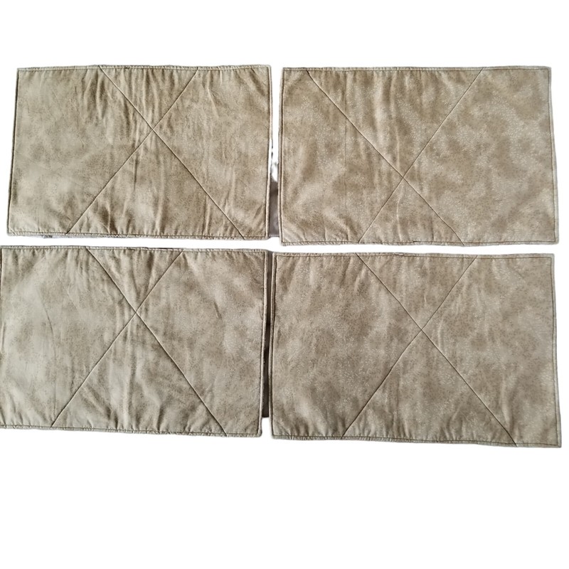 4 Handmade Reversible Quilted Placemats Patchwork Cottagecore Nautical Compass gallery