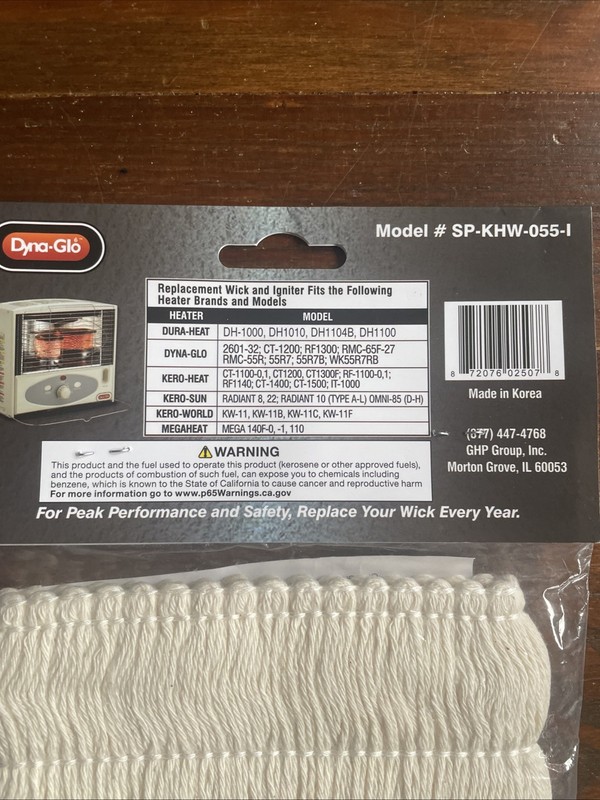 Dyna-Glo Heater Replacement Wick W/Ignitor SPKHW0561 NEW IN PACKAGE DH200 gallery