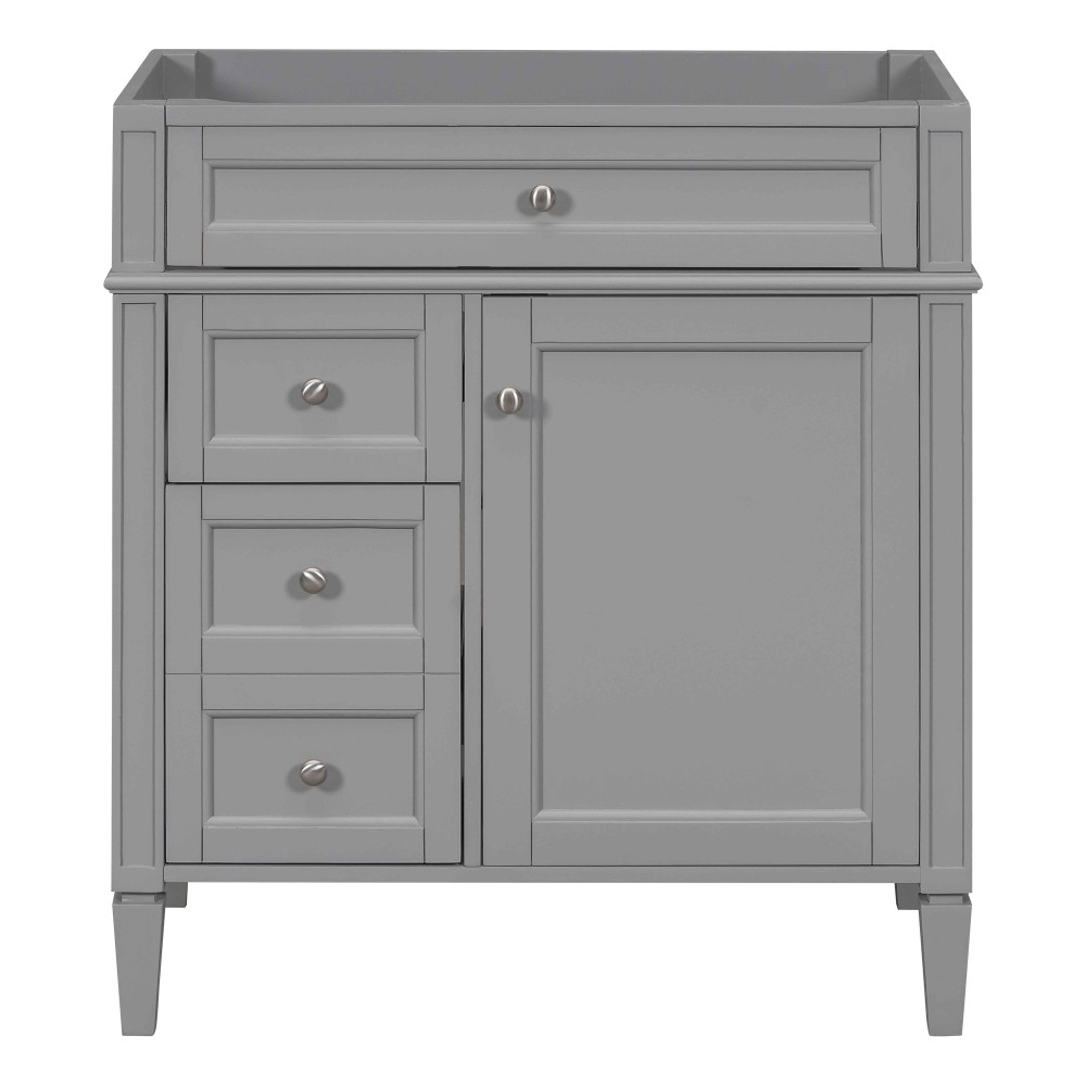 Vanity with no sink Two drawers One pull-out drawer gallery