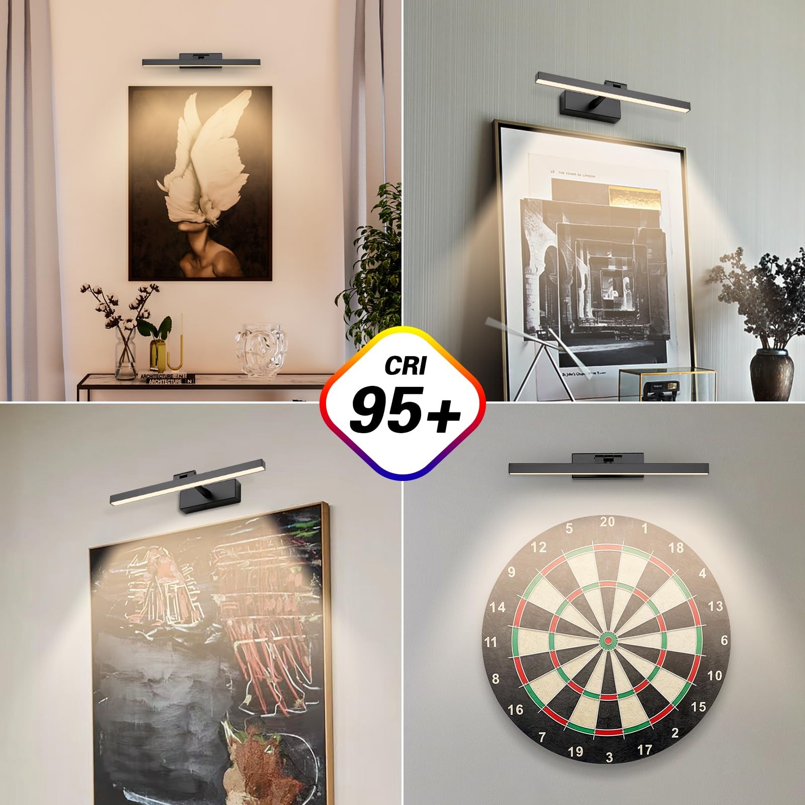 Wireless Picture Light Battery Operated Gallery Light with Remote Control Rec... gallery