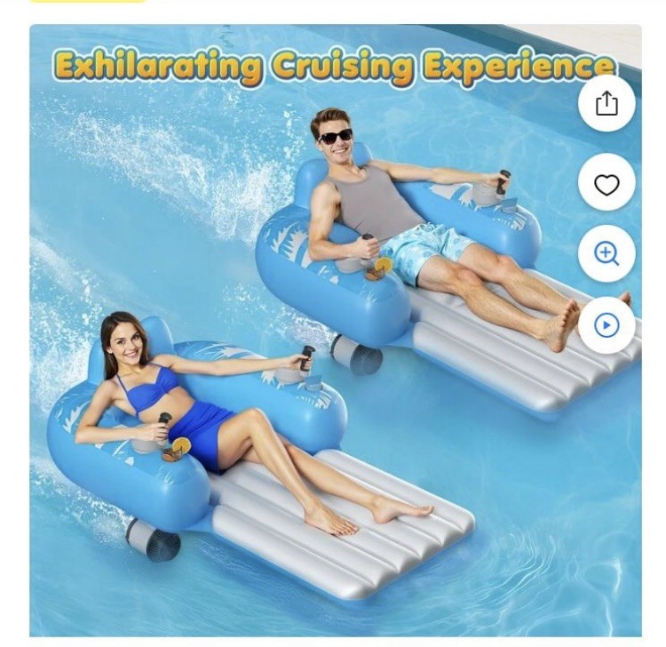 Inflatable Motorized Pool Floats for Adults - Rechargeable Pool Lounger with ... gallery