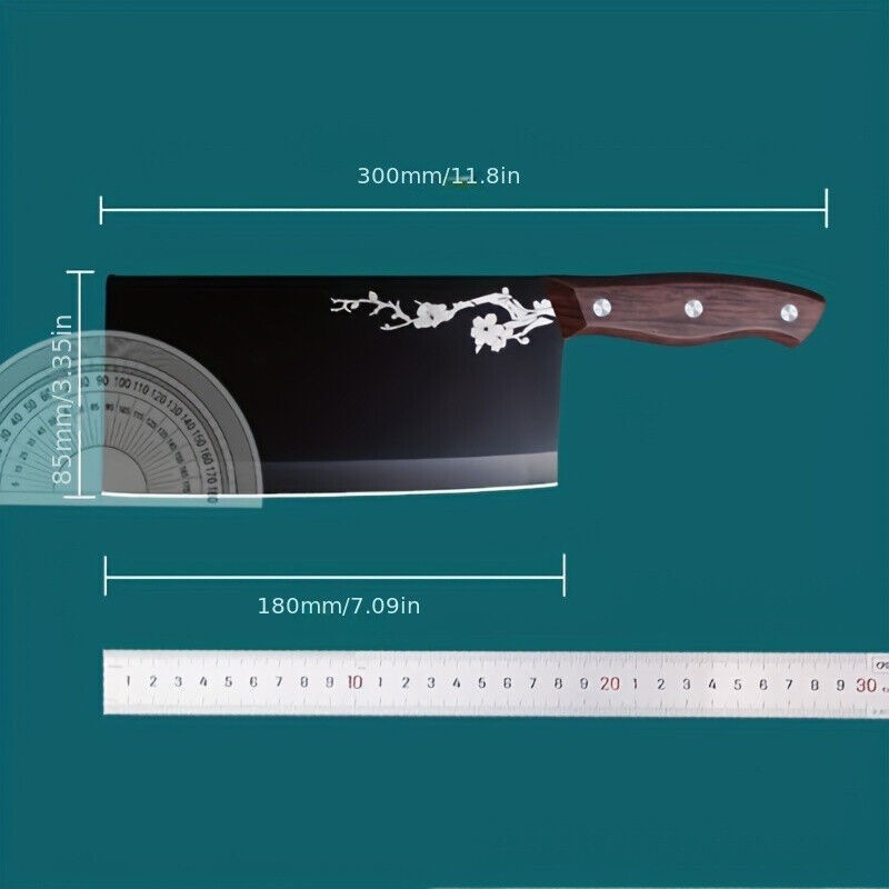 Chef Cleaver Razor Sharp Blade Chopper Knife Ergonomic Handle Meat Kitchen Knife gallery