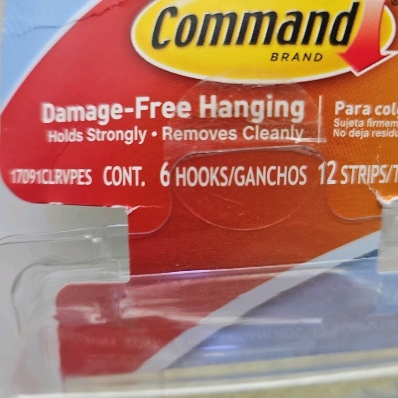 4-Pk 3M Command Clear Medium Hooks, Clear, Holds 2 lb, 6 Hooks, 12str [B1] gallery