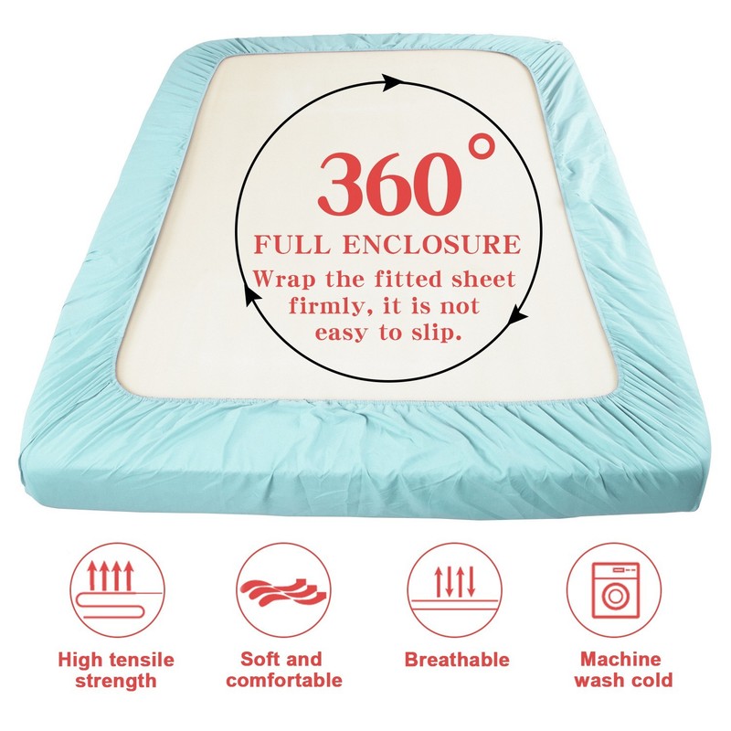 All Size Soft​​ Microfiber Fitted Sheet with Deep Pocket, 23 Colors gallery