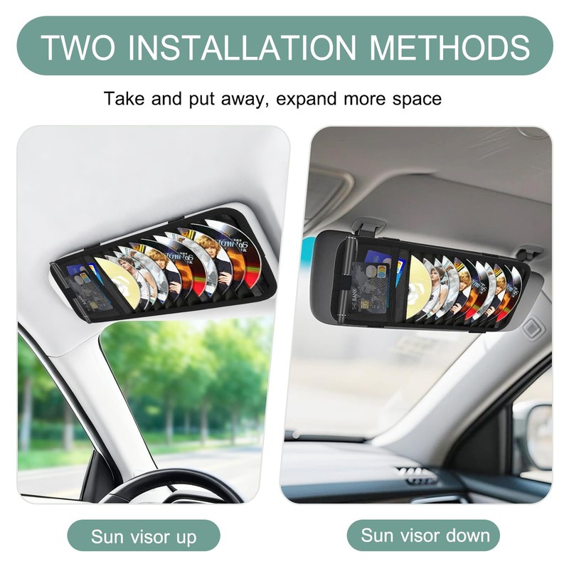 Nextpal Sun Visor CD Holder, 12-Capacity Car Visor Organizer with DVD Sleeves... gallery