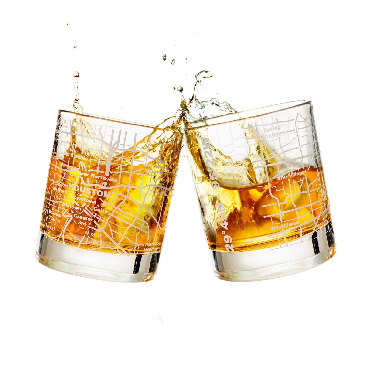 Greenline Goods Whiskey Glasses - 10 Oz Tumbler Gift Set for Houston lovers, ... gallery