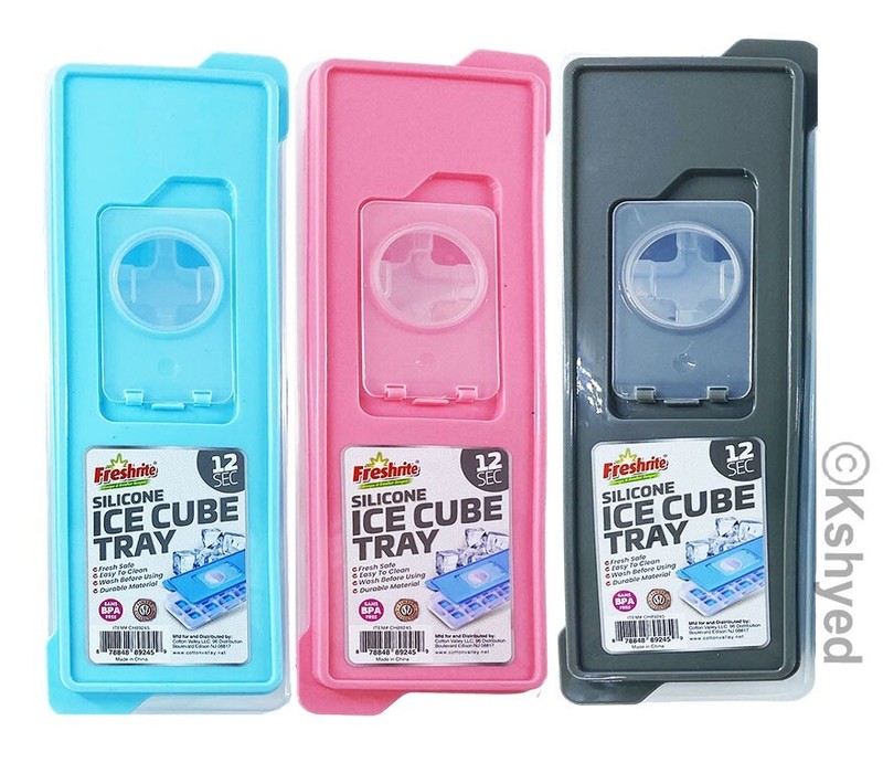 12 Molds Square Sillicone Ice Cube Tray W/Lid BPA FREE AST Color (1 Pack) - New gallery