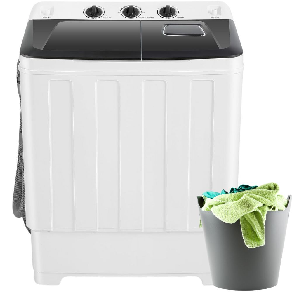 30lbs Washing Machine 19lbs Washer+11lbs Spinner Combo Twin-Tub w/ Drain Pump gallery