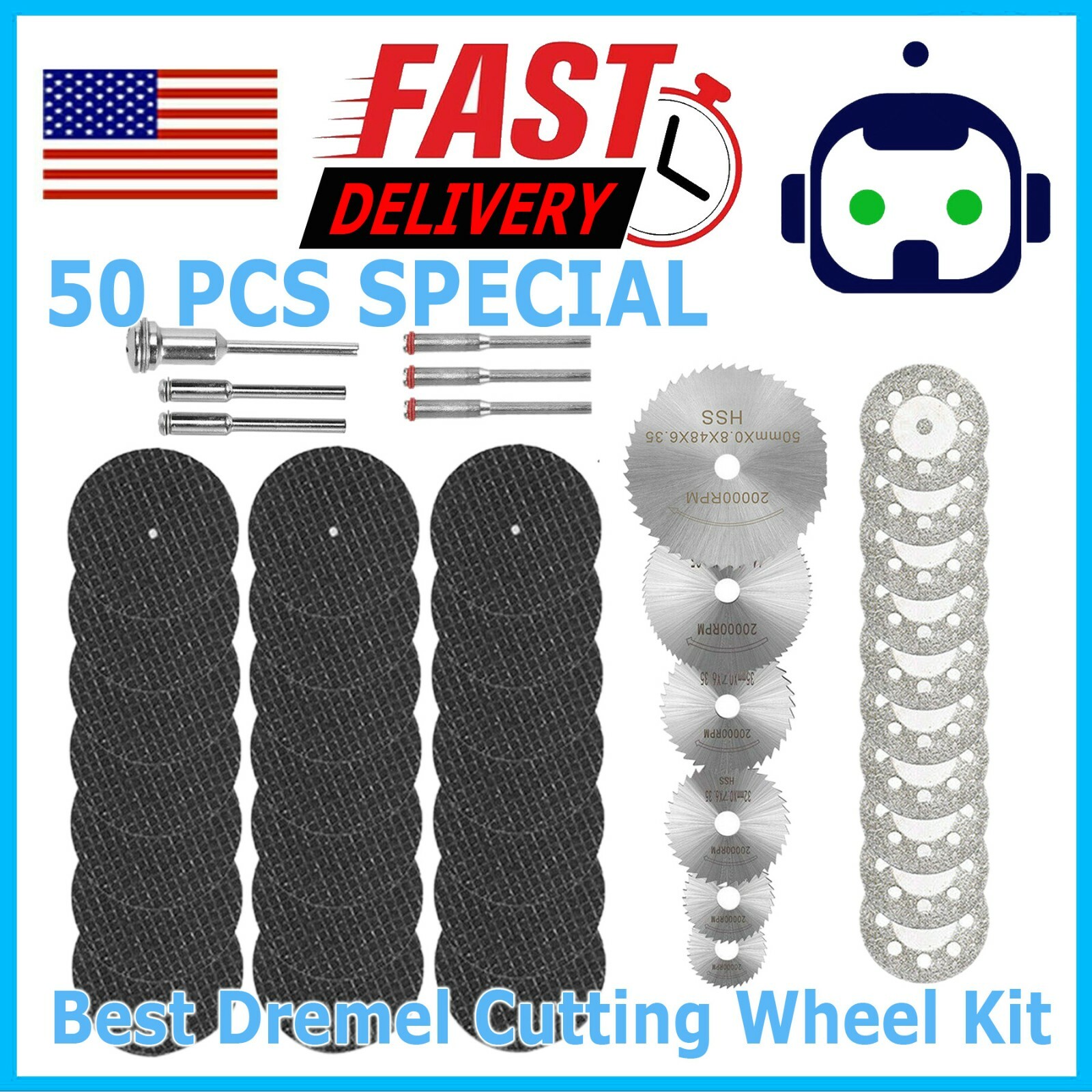 50x Diamond Cutting Wheel For Dremel Rotary Tool Die Grinder Metal Cut Off Disc gallery