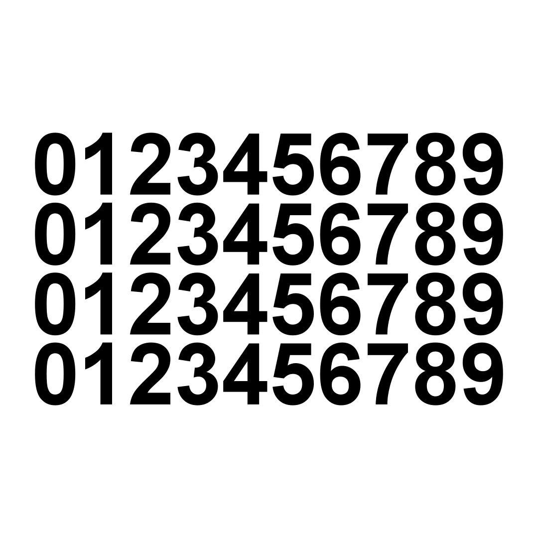 0-9 Numbers Set 40 Vinyl Decals Stickers 5" inches tall - Select Color gallery