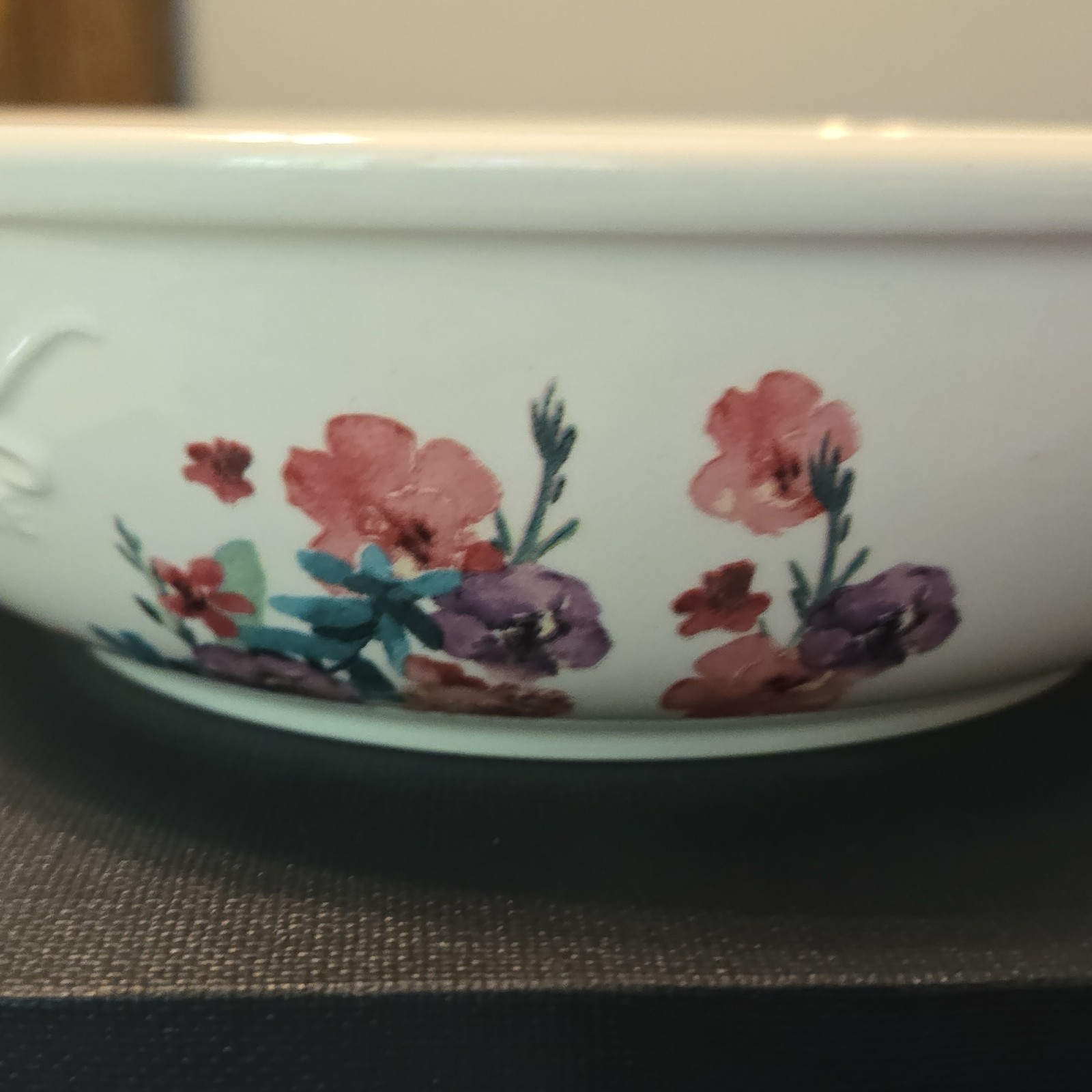Mason Craft & More Floral Ceramic Round Bowl White Dishwasher & Microwave Safe gallery