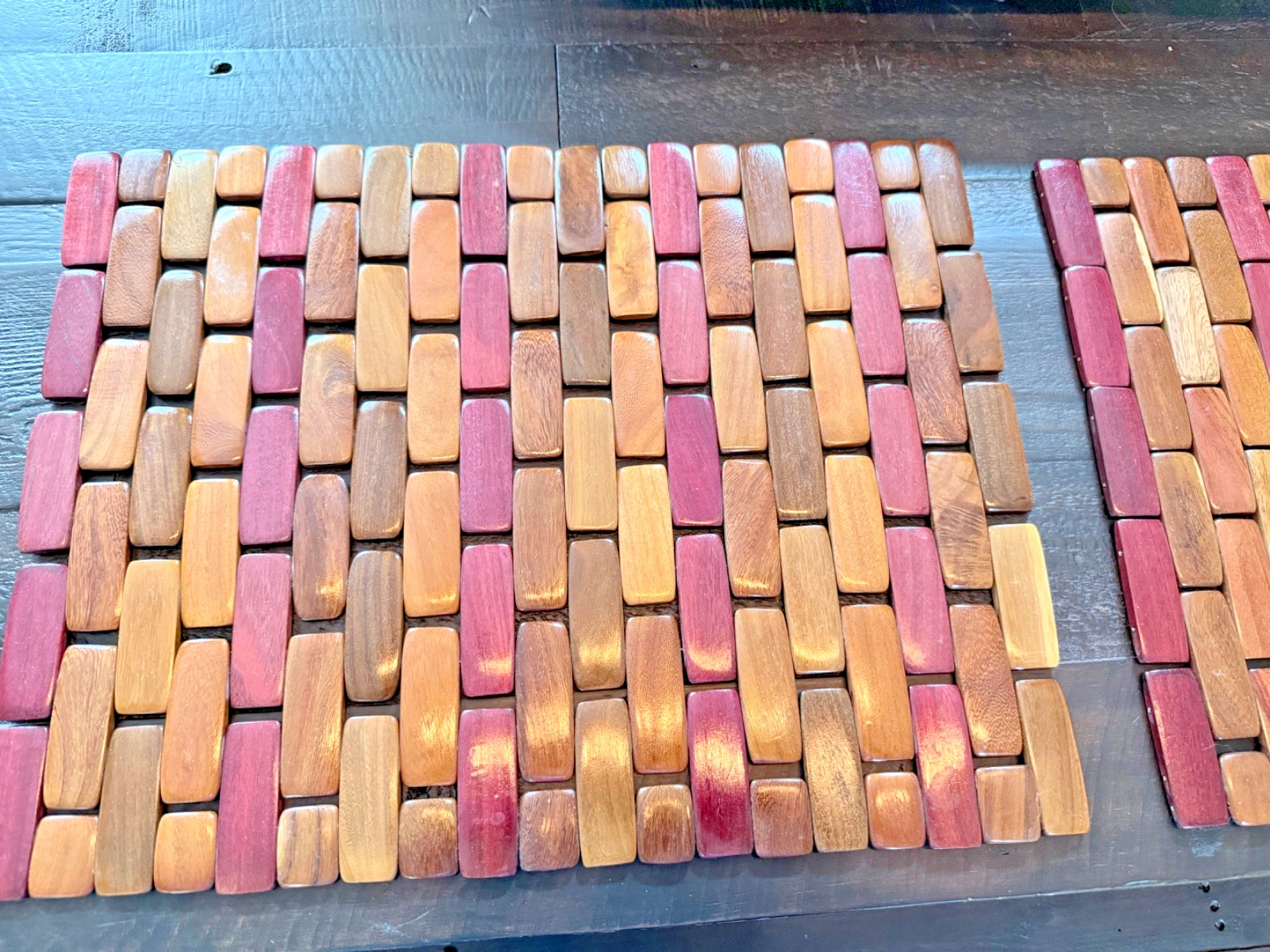 Handcrafted Costa Rican Rosewood Placemats – Set of 6 – Never Used gallery