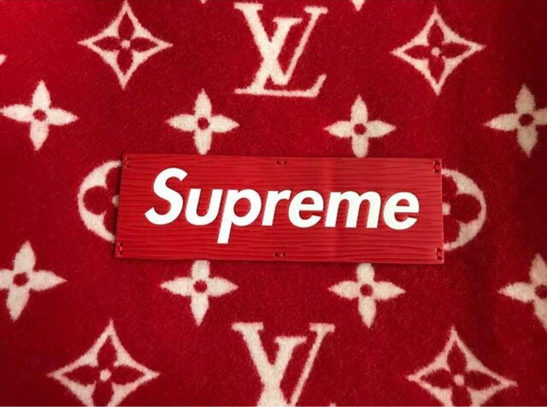Louis Vuitton × Supreme Blanket Wool Cashmere MP1884 W55.1"xH70.1" New No Tags gallery