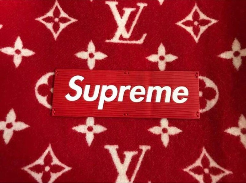Louis Vuitton × Supreme Blanket Wool Cashmere MP1884 W55.1"xH70.1" New No Tags gallery