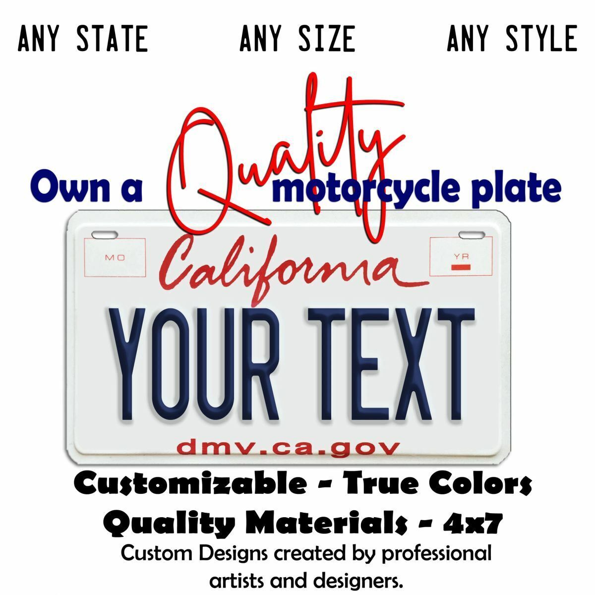 California License Plate custom personalized YOUR TEXT Car Bike Key chain Tag gallery