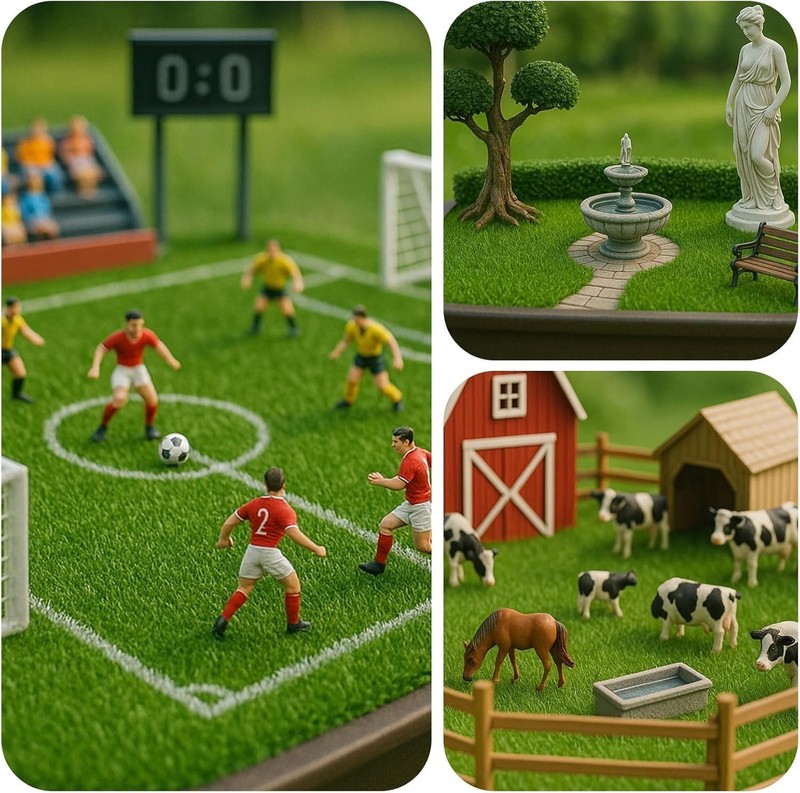 Versatile 6"x6" Artificial Grass for Dollhouse Decor and Fairy Gardens - 4 Pack gallery