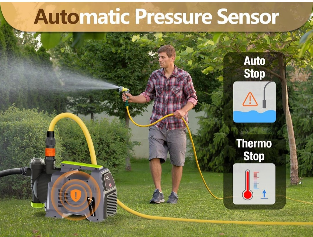FLUENTPOWER Shallow Well/Deep Garden Pump, 1.5HP 1300GPH Portable Water Booster gallery