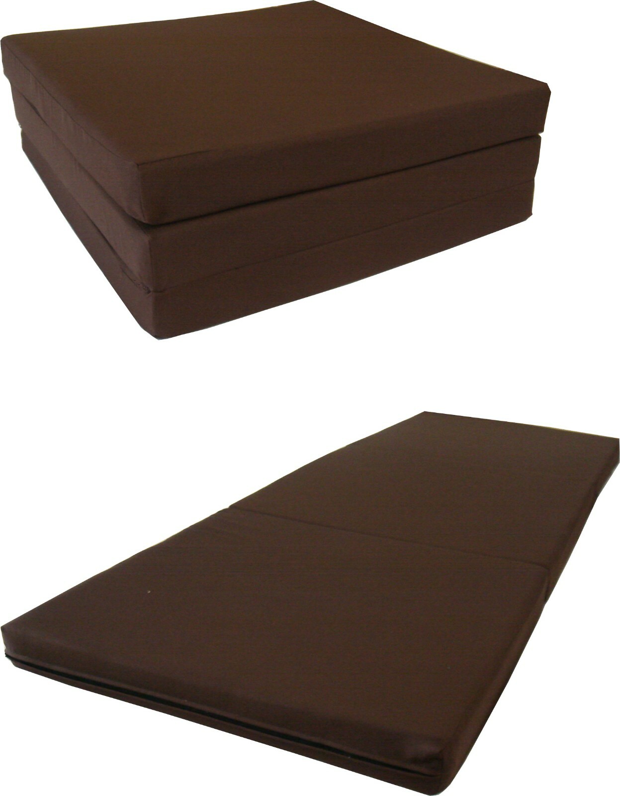 Shikibuton Trifold Foam Beds, Sleeper Folding Mats, 1.8 Density 3x27x75 Brown gallery