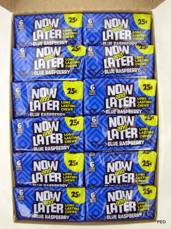 Now and Later Blue Raspberry Candy Chews 6-pc 24 Count Bars Candies Bulk Taffy gallery