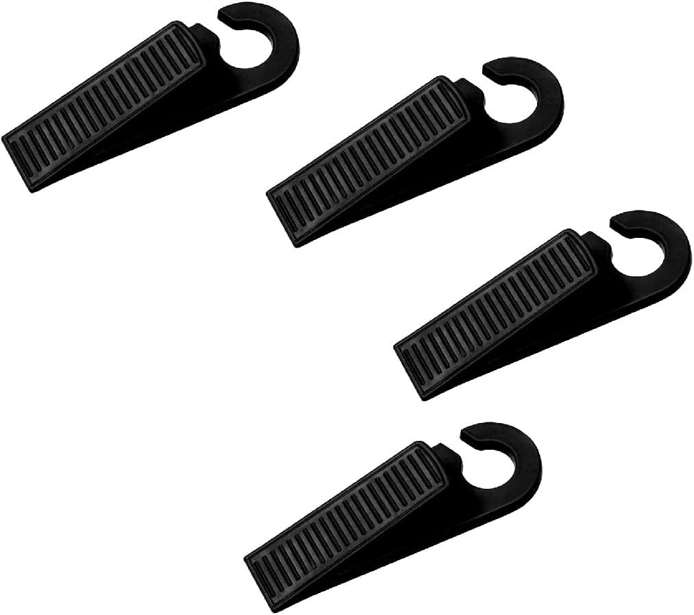 4 PCS Door Stopper Grooved Rubber Wedge with Hook for Office Home Door gallery