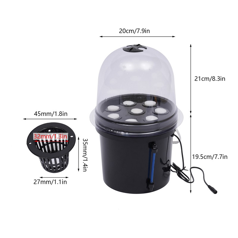 PP Hydroponics Seedling & Cloning System Aeroponic Propagation Kit 8 Plant Sites gallery