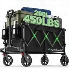 Wagons Carts Foldable,Collapsible Wagon with Wheels,450LBS Heavy Duty Beach W…