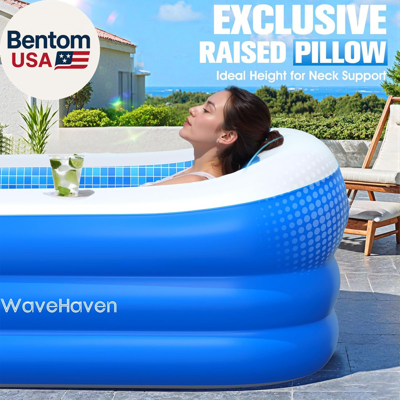 2026 Inflatable Pool with Canopy,Upgraded Blow up Pool for Adults&Kids,Large Inf gallery