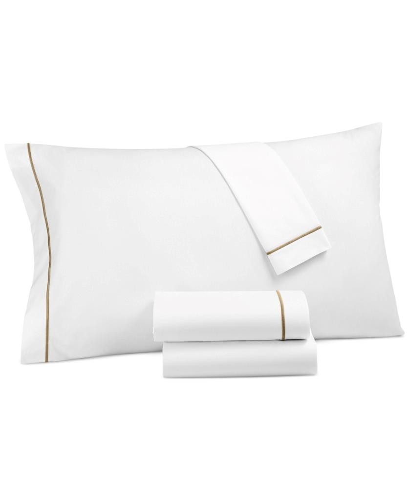 Hotel Collection Italian Percale 100% Cotton 300TC 4-Pc. White Full Sheet Set gallery