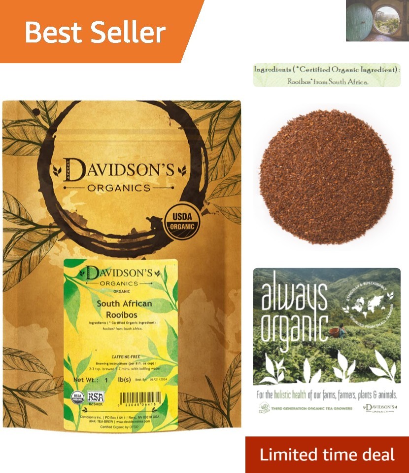 Antioxidant-Rich Organic Rooibos - 16-Ounce Loose Leaf Tea for Digestion gallery