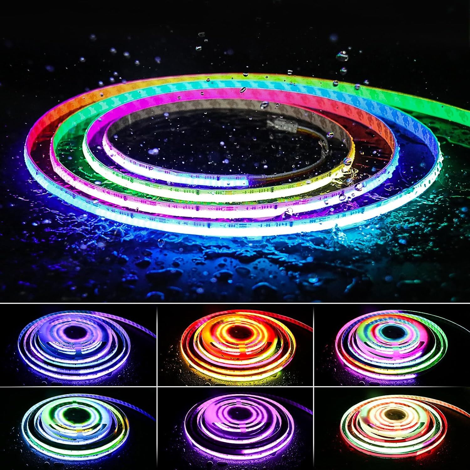 PAUTIX RGB Smart IC COB LED Strip Light IP65 24ft/IP65 Waterproof-DC24V gallery