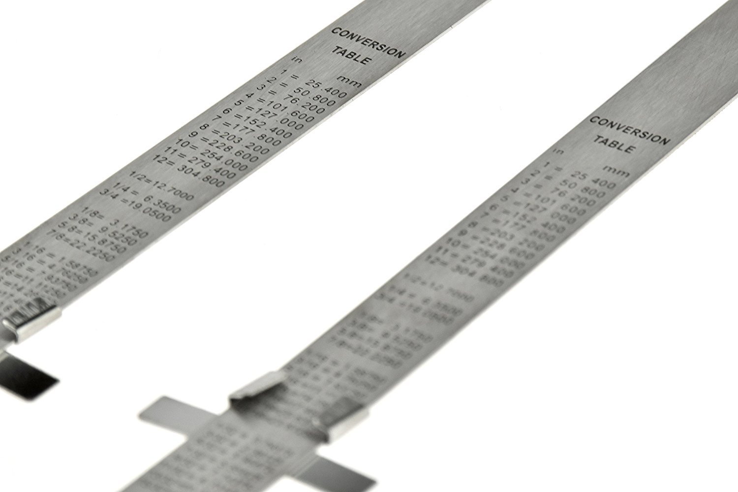 2pc 6" Stainless Steel Pocket Measuring Ruler with Clip Metric & SAE 1/2" Wide gallery