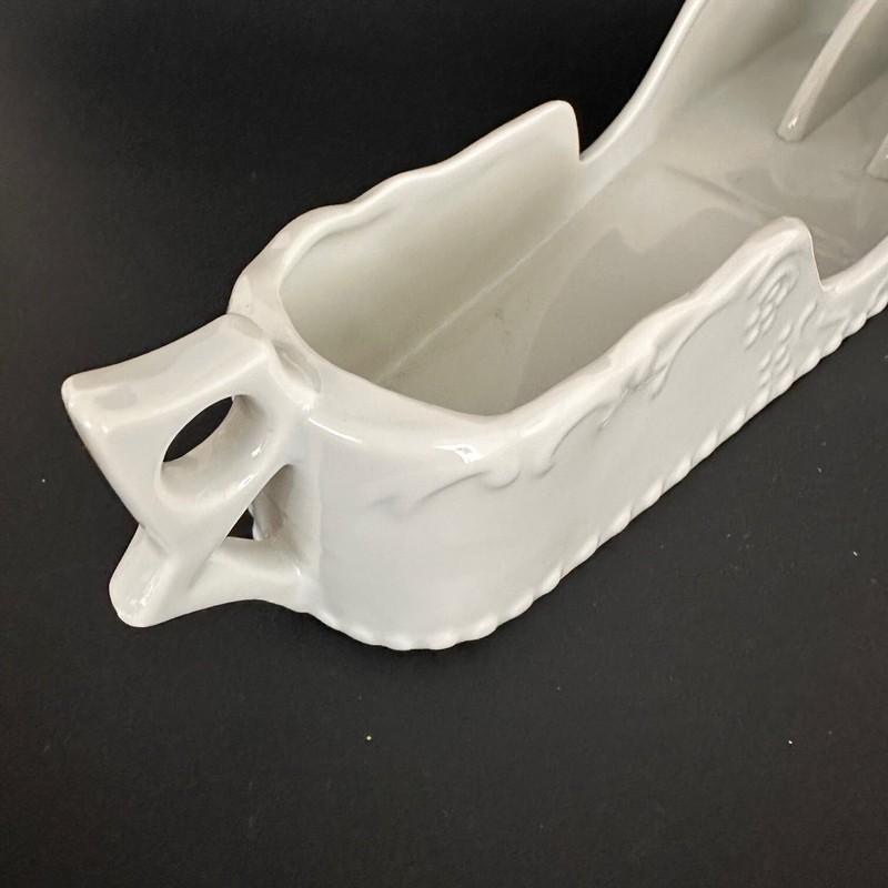 Buffet Silverware Caddies White Porcelain Embossed Maryland China Made in Japan gallery