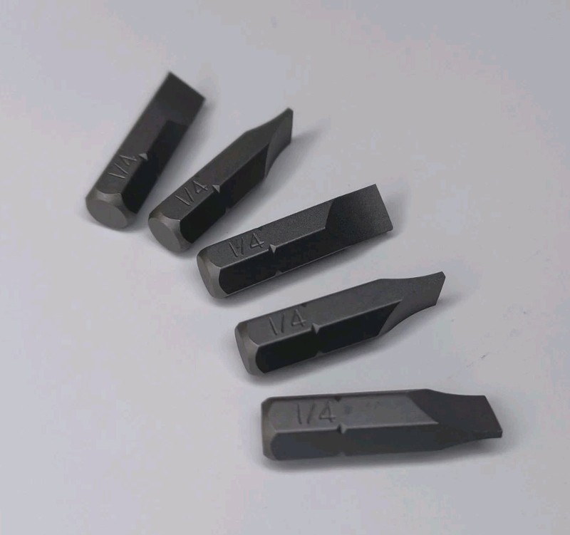 Screwdriver Bits 1/4" Flat Head Slotted 1 Inch Long Single End Hex Bit Set Of 5 gallery