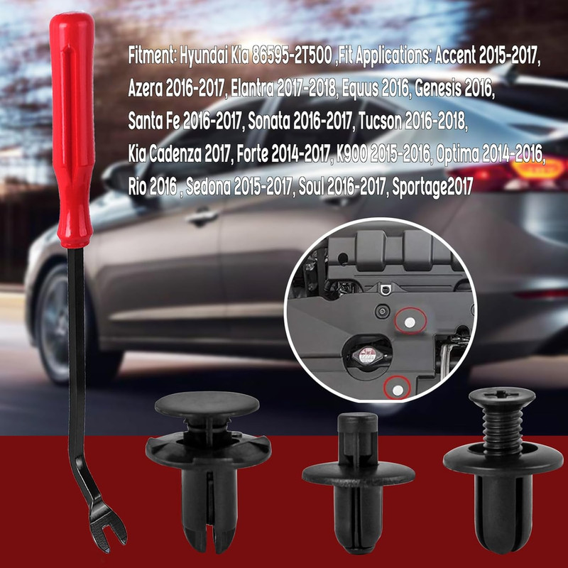 120Pcs Fender Liner Push-Type Retainer Clip Fastener Compatible with Hyundai Kia gallery