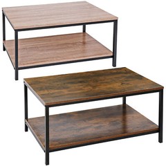 31″ Coffee Table Rectangular Coffee Table w/Storage Shelf Natural/Wood Color