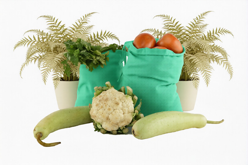 Green Cotton Single Drawstring Bags - Premium Quality - Reusable - Select Sizes gallery