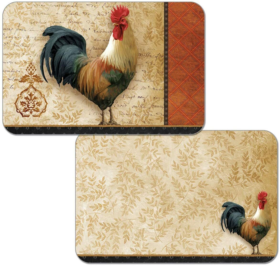 Wipe-Clean Reversible Decofoam Placemats 'Signature Rooster' set of 4 gallery