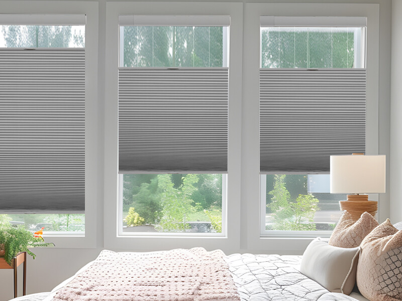 New No Screw Install Top Down Bottom Up Blackout Gray Cellular Blinds Honeycomb gallery