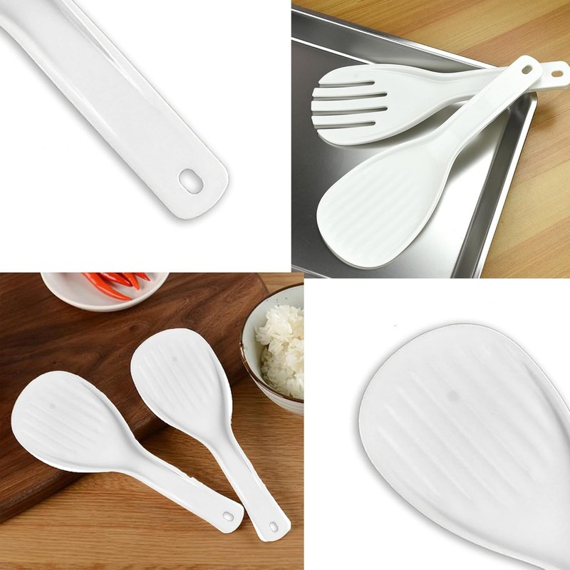 Plastic Rice Paddle Spoon Non-Stick 2pcs Spatula White gallery