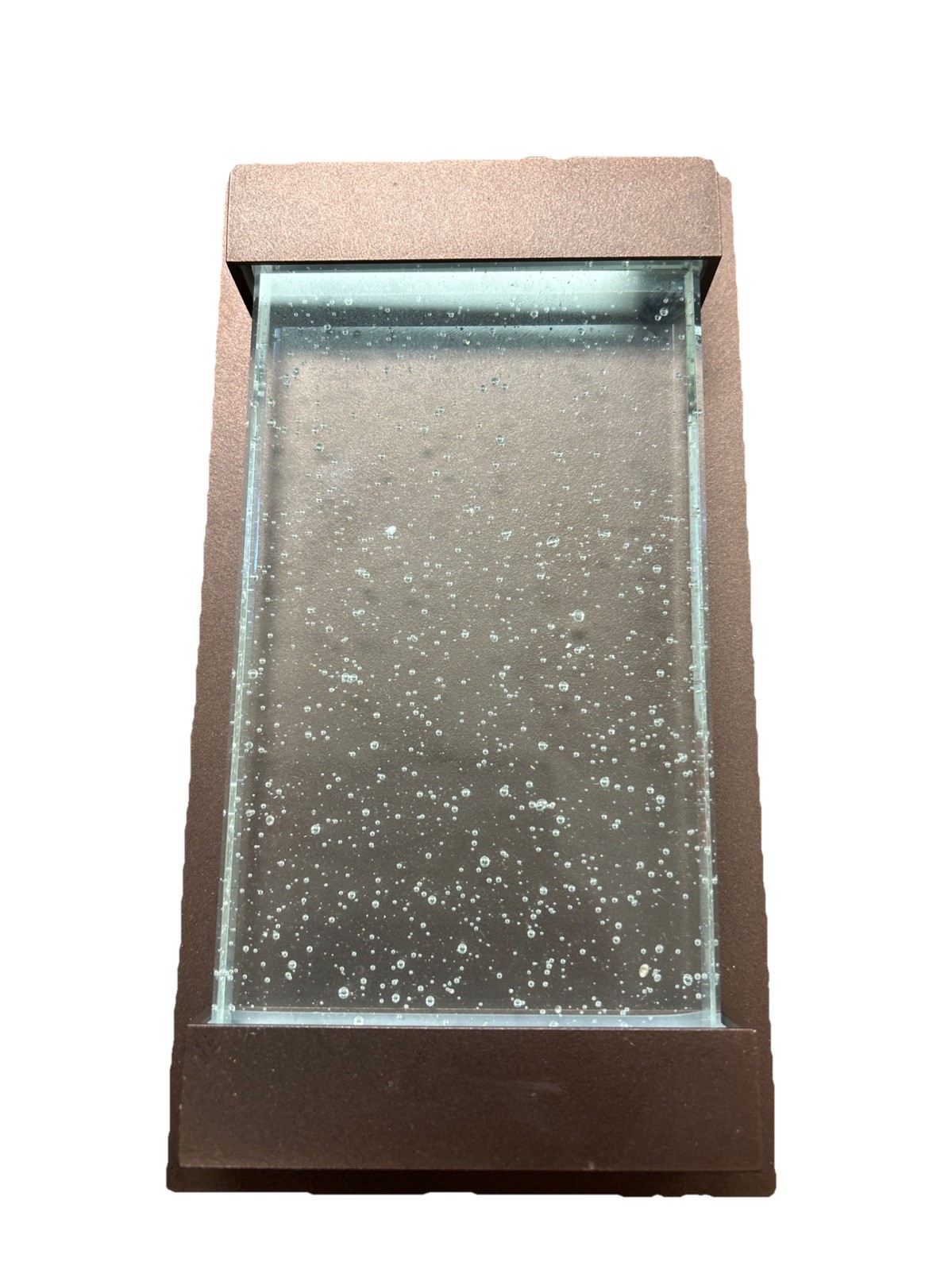 Glow Box 1-Light Bubble Glass LED Exterior Wall Sconce - Bronze gallery