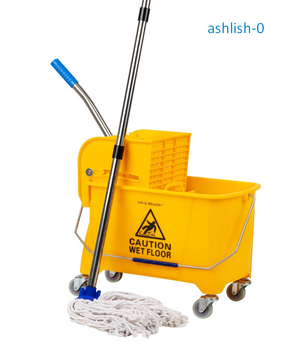 Mop and Bucket Set with Wringer, 5.5 Gallon Cleaning System with Wheels gallery