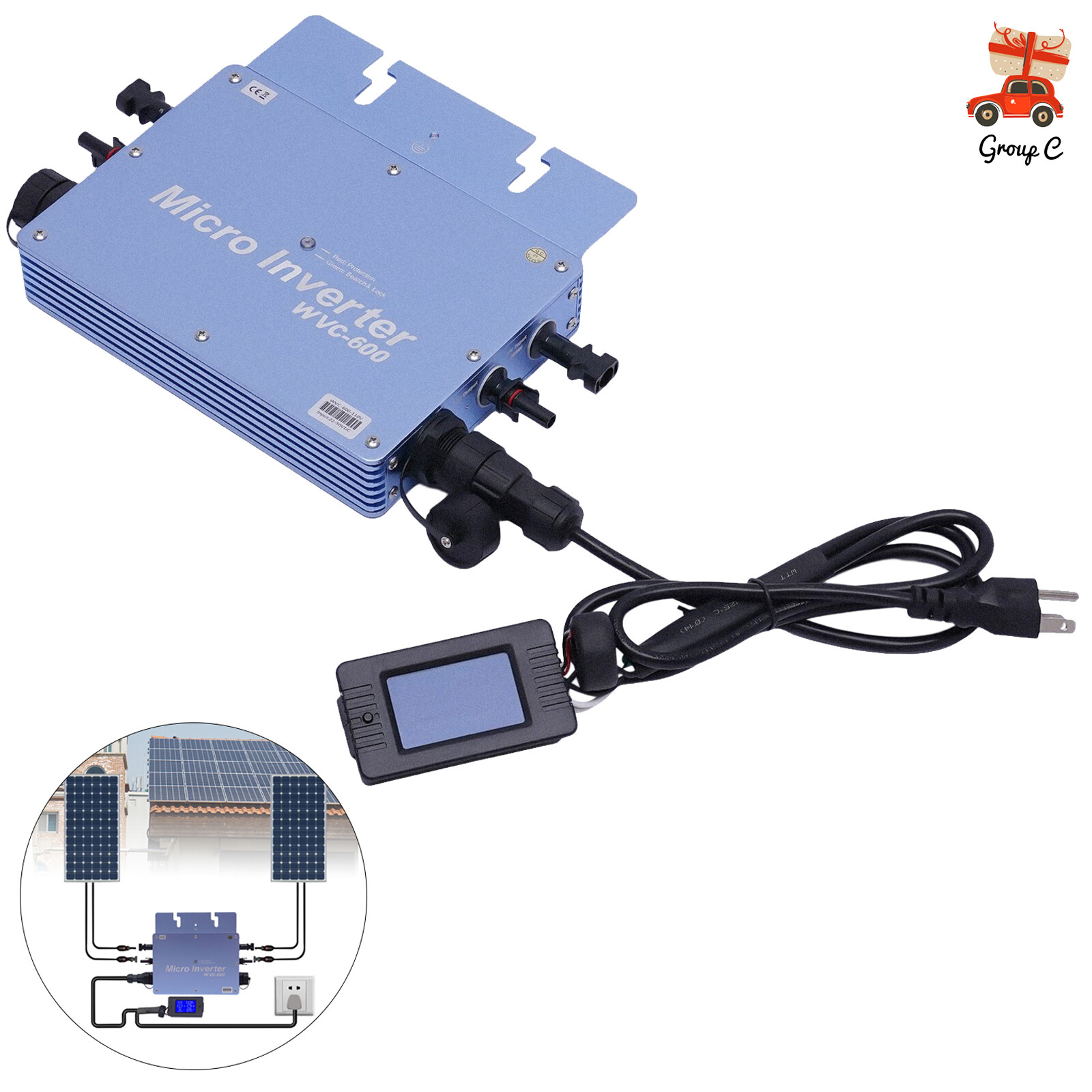 600W Solar Micro Inverter Grid Tie MPPT Pure Sine Wave DC to AC Waterproof New gallery