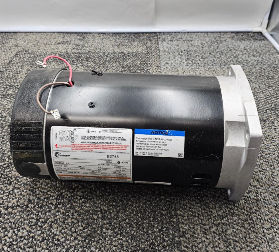 Century B2748, 196263 Centurion Pool Pump Motor 2.0 HP 230V PH1 3450 RPM gallery